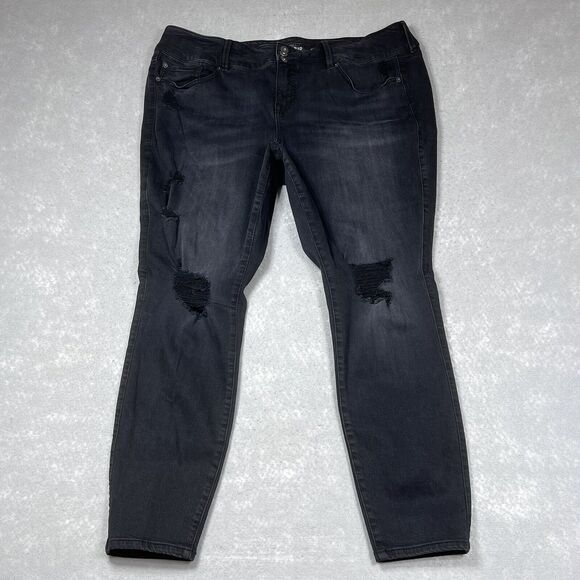 Torrid Jegging Jeans Womens Plus 22 Denim Stretch 28” Inseam Distressed Pockets - Picture 1 of 13